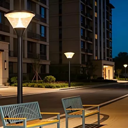 Premium Argitektoniese Solar Post Top Light | Kommersi&euml;le landskapbeligting | E-BAAR KRAG