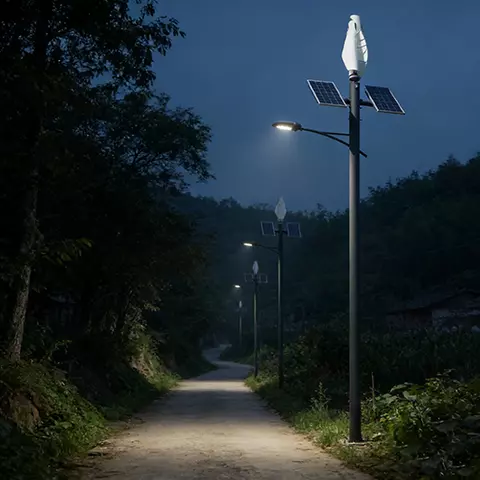 L&acirc;mpada de rua LED h&iacute;brida solar e&oacute;lica vertical - fabricante na China | Pot&ecirc;ncia E-Able
